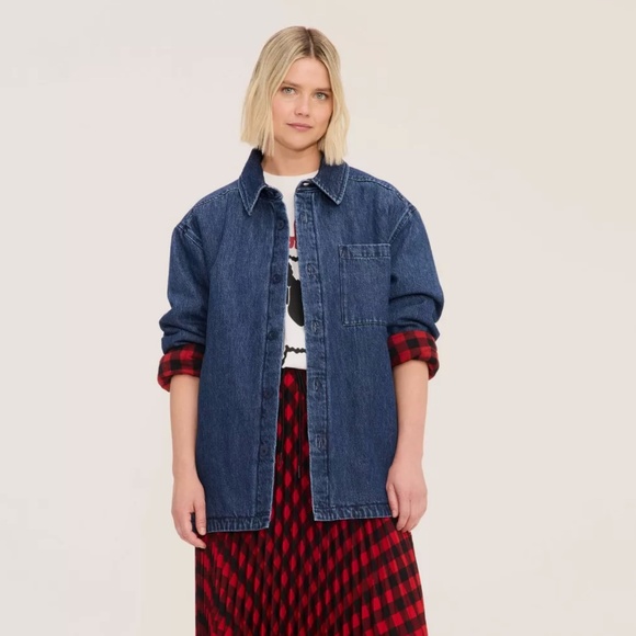 Woolrich x Target Unisex Adult Denim Shacket - Woolrich Dark Wash Denim - Picture 1 of 5